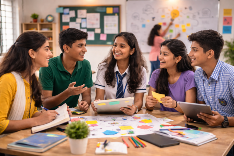 Group Of Student Sharing Their Ideas